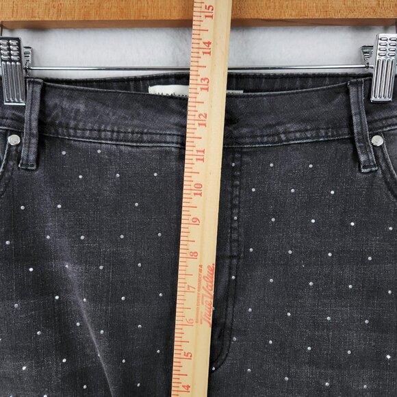 Rebecca Minkoff Jeans Womens 20W Washed Black Jeweled Skinny Plus Size Denim - Picture 4 of 12